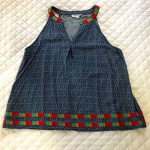 THML Embroidered Sleeveless Top